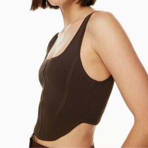 ARITZIA Babaton Sculpt Knit Bustier Top in coffee bean